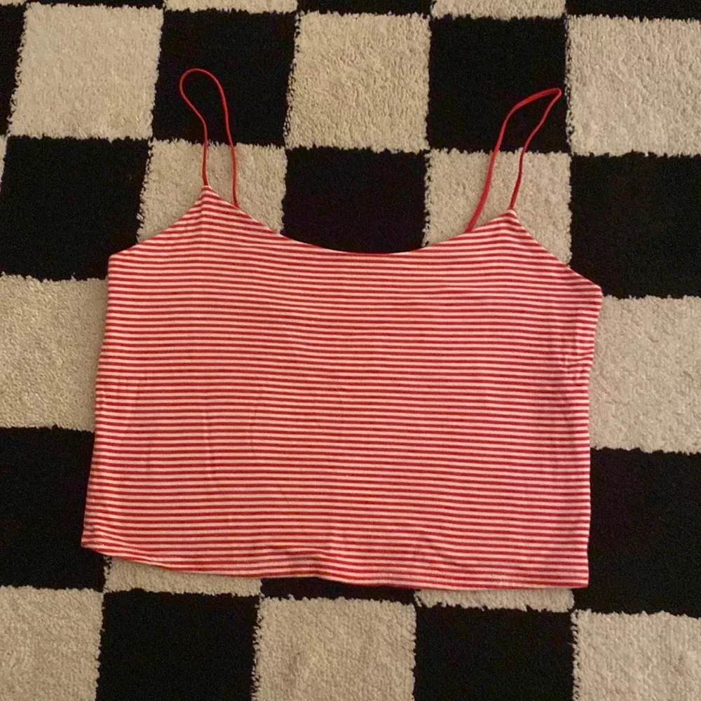 Red Striped Crop Top - Picture 2 of 7